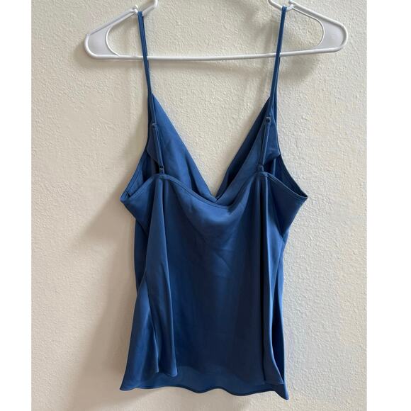 Ramy Brooks NWT Abigail Blue Cowl Neck Satin Blouse Tank Top Cami size XL - Picture 11 of 14